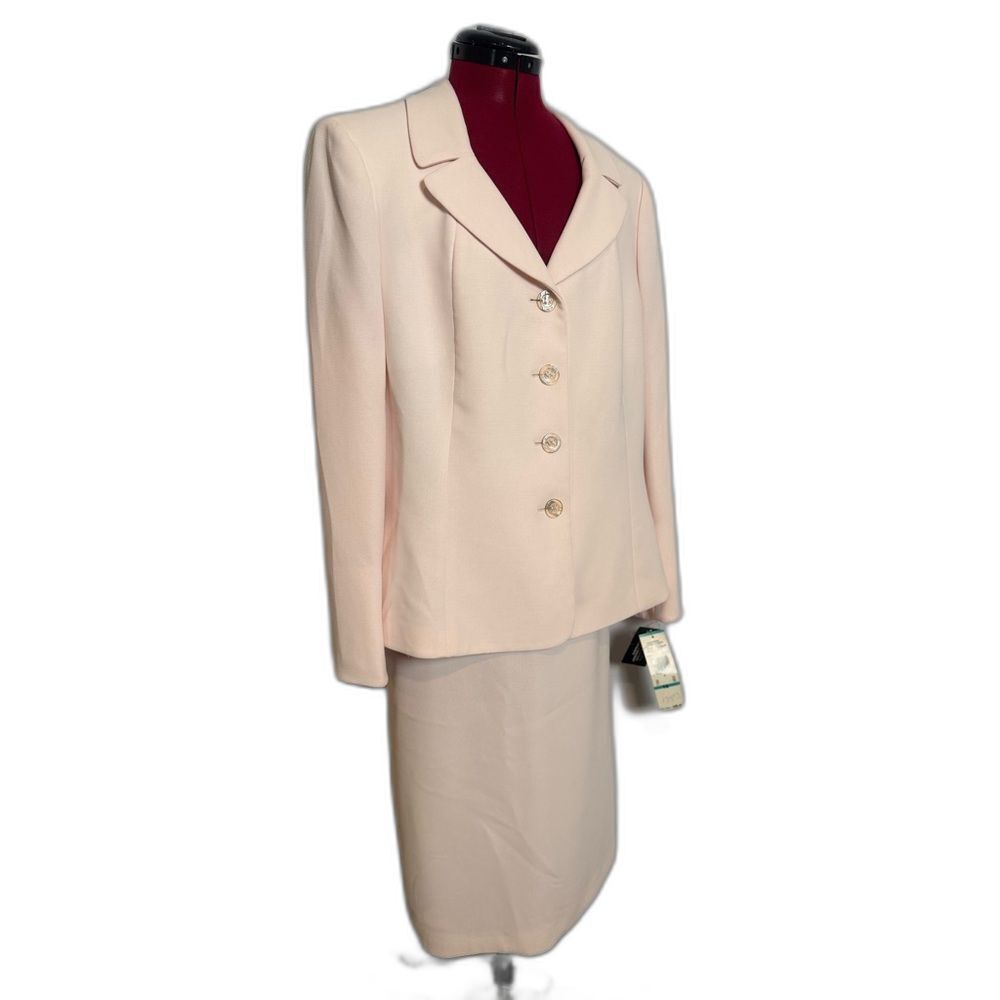 NWT Kasper Skirt Suit Women's Size 16 Pink 2-Piece Set Blazer & Skirt - Picture 3 of 14